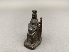 Vierge en bronze miniature Sainte Anne XIXe patine chocolatée M1382