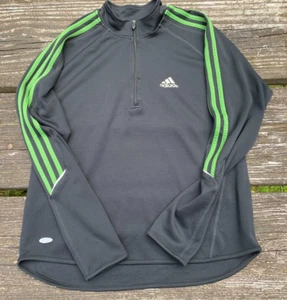 Adidas Men's Black Green 1/4 Zip Pullover - Picture 1 of 3