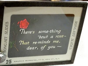 2 Lovely Song-Hit Glass Slides "Red Roses" - Picture 1 of 4