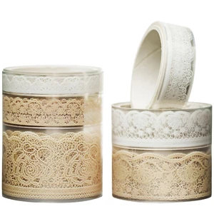 6 Rolls Lace Patterns PET Tapes Floral Arts Decorative Tape Set Adhesive Transpa - Picture 1 of 9