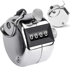 Clicker Counter Metal Handheld Tally Counter, Manual Mechanical 4 Digit Number C - Picture 1 of 12