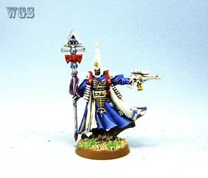 Warhammer 40K WGS dipinto 25 mm Eldar Farseer con bastone EL053 - Foto 1 di 6