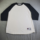 Champion Shirt Mens XL White Black T137 Athletic Raglan Baseball 3/4 Sleeve