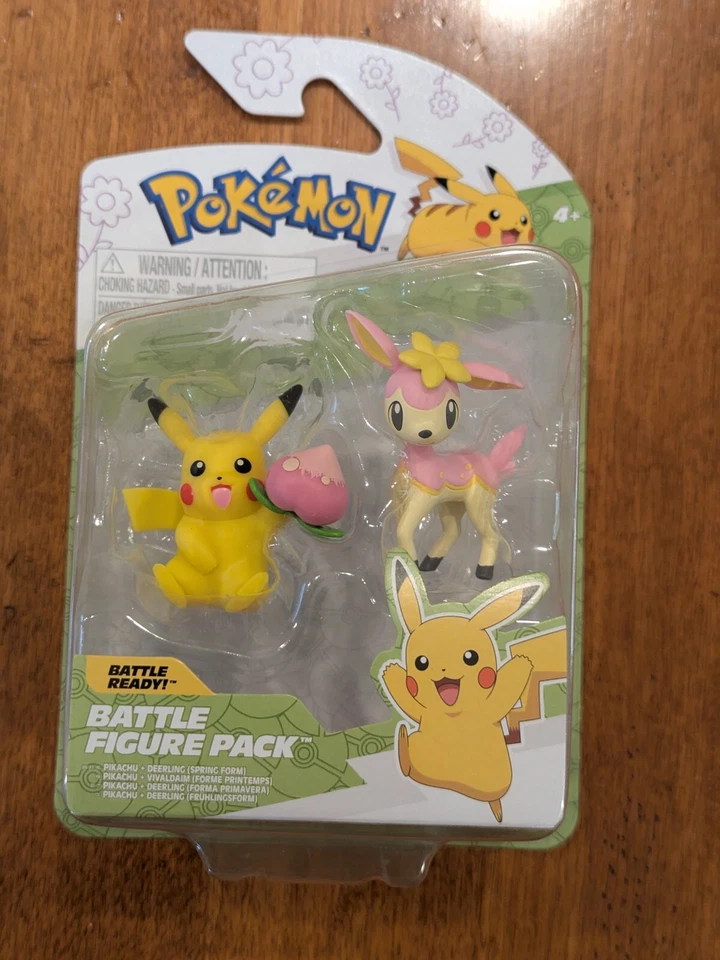 Pokemon Battle Figure Pack Pikachu & Deerling Spring 2025 Easter Jazwares Toy