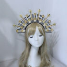 Baroque Women Plastic Halo Crown with Floral Star Gothic Lolita Halo Headpiece