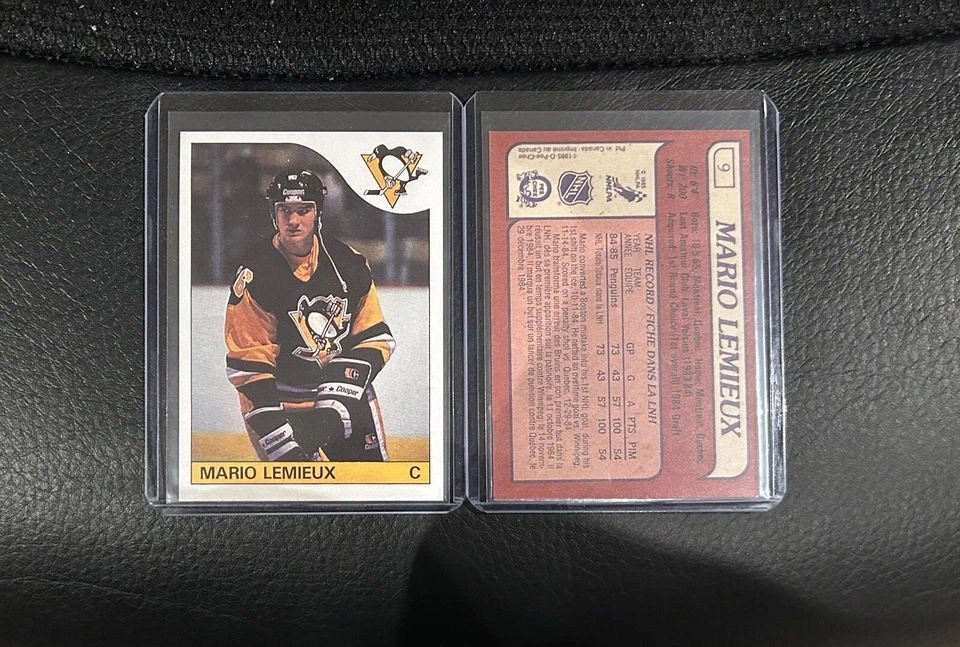 OPC 85-86 RE-PRINT  ROOKIE CARD RC 1985-86 #9 MARIO LEMIEUX NM-MT O-PEE-CHEE - Image 1 of 3