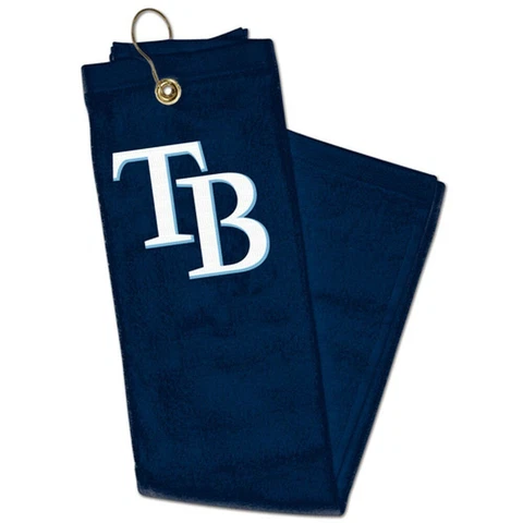 Tampa Bay Rays Golf Towel 15x25 MLB Tri-Fold Sports Baseball Team Hook Clip Rag Cover
