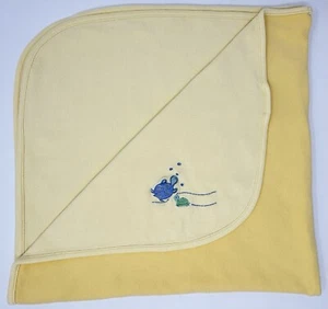 Vintage Carter’s Yellow TURTLE 100% Cotton Baby Blanket - Picture 1 of 6