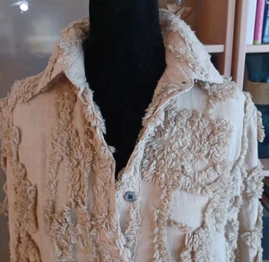 Vestido Rooey Mujer Talla S Beige Algodón Chenilla Único Pullover Boho Chic Nuevo sin Etiquetas - Imagen 1 de 21