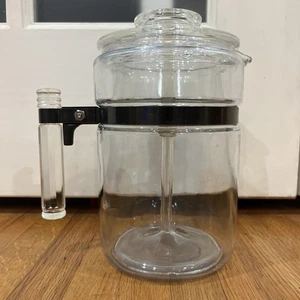 Vintage Pyrex 6 Tassen Kaffeemaschine komplett mit Korb gebraucht - Bild 1 von 11