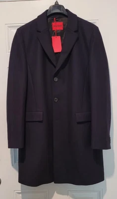 Abrigo Hugo Boss Mezcla Cachemira/Lana Azul Marino Talla 42 R (L) $299.99 Foto 1 de 4