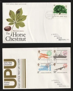 1974 Two Newport Isle of Wight FDC First Day Covers. Tree, UPU - Picture 1 of 3