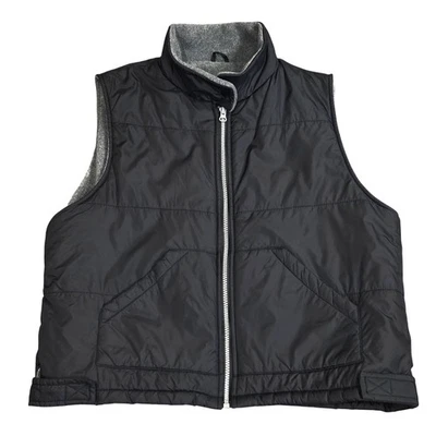 Colete de troca ao ar livre vintage forrado de lã preto tamanho grande vintage com zíper completo - Imagem 1 de 4