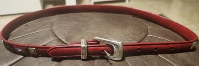 Винтажный Brighton Southwest бисером Ref кожаный узкий ремень женщин 32/средний  - Изображение 1 из 4