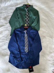 Van huesen Flex Boys Longsleeve Dress Shirt And Tie, Size xxs 4/5 bundle - Picture 1 of 5