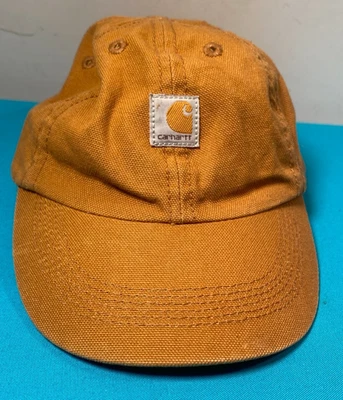 Boné de beisebol Carhartt infantil bebê lona tamanho único logotipo 100% algodão bronzeado - Imagem 1 de 4