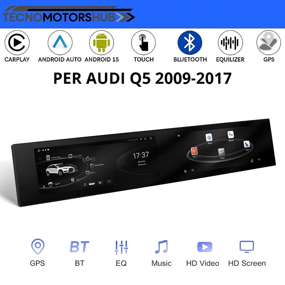 Autoradio 21” Android 15 Per Audi Q5 2009-2017 CarPlay 8G RAM + 128G ROM 8core - Immagine 1 di 4