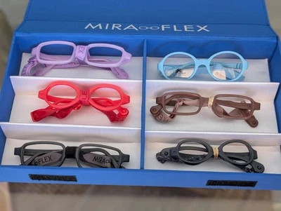 Lot of 6 Miraflex New Baby Kids Toddler Eyeglasses Frames In Box Display Italy - Image 1 of 4