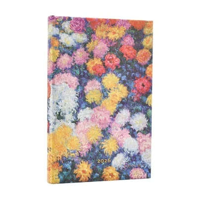 Paperblanks 2026 edição capa dura diário mini Monet flores de crisântemo 103 - Imagem 1 de 4