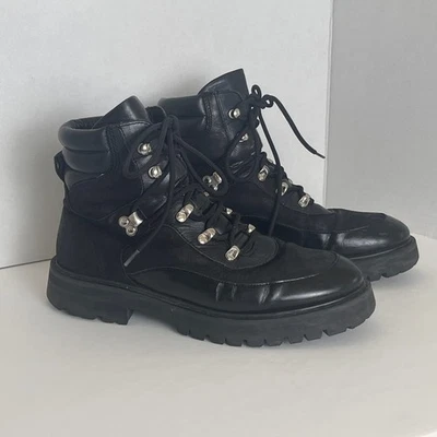 & Other Stories Botas de Combate de Cuero Negro 8 Grunge Años 90 y2K Punk Gótico Foto 1 de 4