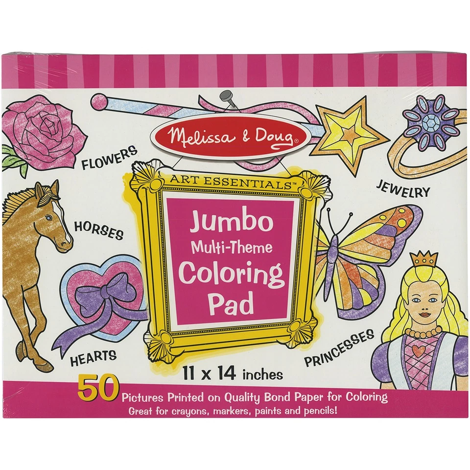 3 Pack - Melissa & Doug Jumbo Multi-Theme Coloring Pad 11"x14"-Multi-Theme Girl - Bild 1 von 1