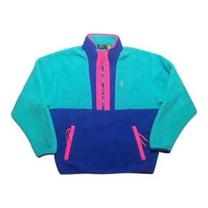 Suéter Pullover POLO Ralph Lauren SPECTRE Cuarto Cremallera Verde Azulado Polar Talla M - Imagen 1 de 3