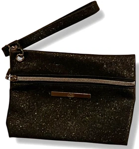 Bolso sin asas Jones New York Signature negro brillante muñeca noche club fiesta - Imagen 1 de 8