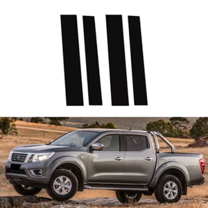 For Nissan Navara Crew Cab 2018-2021 Glossy Black Pillar Post Window Door Trim - Picture 1 of 15