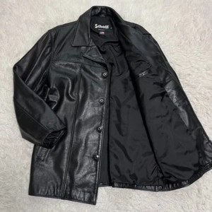 Schott car coat leather coat leather jacket 807 XL size black rider jacket - Picture 1 of 11