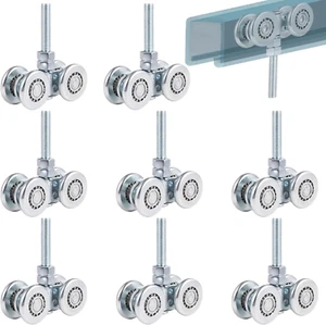 8 PCS Wheel Rollers, Gate Trolley Assembly Barn Door Rollers with 0.47 Inches Th - Picture 1 of 5