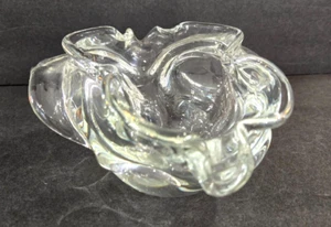 Vintage MCM MURANO Clear Art Glass Ashtray Hand Blown - Picture 1 of 5