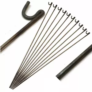 Metal Fence Pins Steel Barrier Fencing Stakes Posts - Pack of 10 - (8mm x 1.25m) - Picture 1 of 4