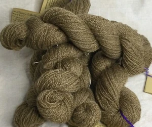 2 ply fingerling light brown moorit wool yarn for knit crochet weaving fiber art - Picture 1 of 4