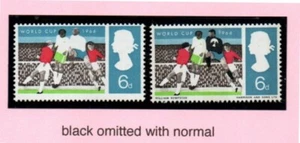 GB 1966 SG694 6d World Cup missing Black Error with Normal U/M  (1533) - Picture 1 of 1