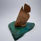 Fisch Edelstein Gravur Skulptur Engraving Steinvogel carved Stone