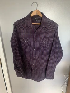 2x Banana Republic Standard Fit Men's M Dress Shirt Plaid Pearl Snap and Teal - Picture 1 of 19