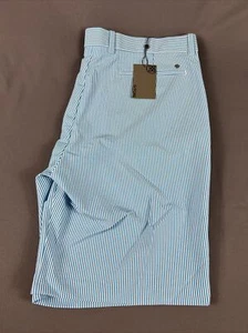 G/Fore G4 Golf Shorts Seersucker 40 x 9 Blue Polyester Nylon NWT MSRP $155 - Picture 1 of 9