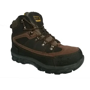 CSID SAFETY WORK BOOTS STEEL TOE CAP MIDSOLE PADDED BLACK BROWN S1P MENS SIZE 5 - Picture 1 of 9