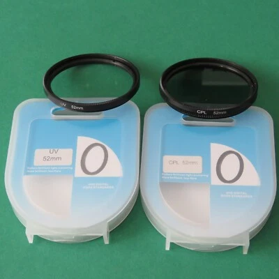 UV 52mm/CPL 52mm Filter Set for DSLR camera lenses Canon R Nikon Z Sony Olympus - Image 1 of 4