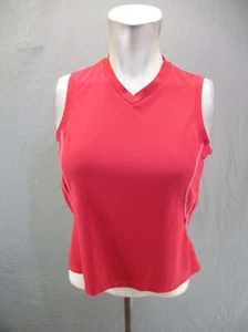 REI Size M Girls Red V-Neck Sleeveless Stretch Fitted Athletic Top 632 - Picture 1 of 9