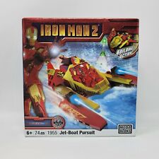 Mega Bloks Iron Man 2 Jet Boat Pursuit 74 Pieces #1955 LEGO Type Toy New