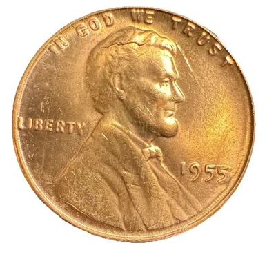 1955 LINCOLN PENNY DDO#3 /multi error POOR MANS DDO RED BU DIE CRACK(S) IN HEAD - Image 1 of 4