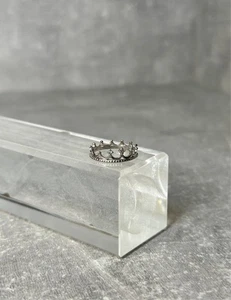 Damen Krone Ring 925 Strass Akzent Sterlingsilber Größe 19 mm - Bild 1 von 8