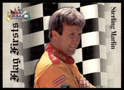 1997 Maxx Race Cards Flag Firsts #FF4 Sterling Marlin - Image 1 of 2