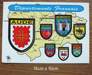 Sticker Aufkleber Wappen Aude Carcassonne Limoux Narbonne Frankreich 80er Jahre - Picture 1 of 1