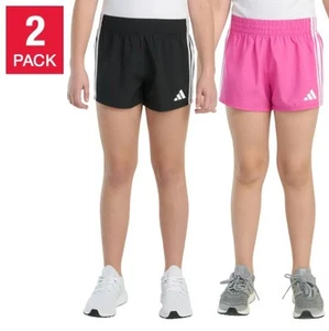 adidas Youth Girl's Size Medium (10/12) 2-pack Shorts, (1) Black (1) Pink - Picture 1 of 8