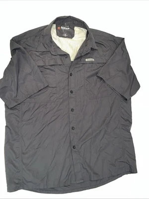Simms Shirt Mens Large Gray Guide Series Fishing Short Sleeve Button Up Vented - Image 1 of 4