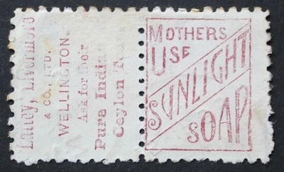 New Zealand 1893 One Penny Sunlight and Lattey Livermore pair SG 218f used — 第 1/2 张图片