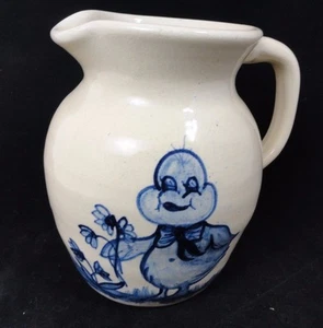 Paul Storie Pottery Marshall Texas Flow Blue Duck Countryside Pitcher Jug Crock - Picture 1 of 5