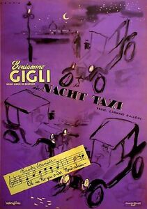 Beniamino Gigli Danielle Godet NACHTTAXI EA-Filmplakat A1 gefaltet 1950
